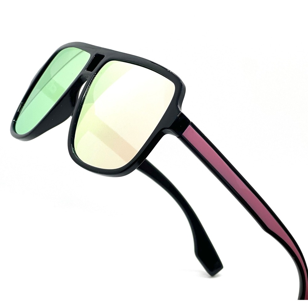 Neon Mirror Lens Sunglasses Reflective Color Mirror Reflective Lens‎ Sunglasses